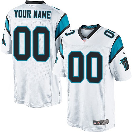 Men's Limited Nike Jersey White Road - Customized NFL Carolina Panthers